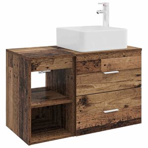 vidaXL Badkamermeubelset 2 pcs Oud hout Bewerkt hout