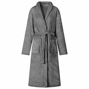 vidaXL Badjas zonder Kap Donkergrijs s Flanel