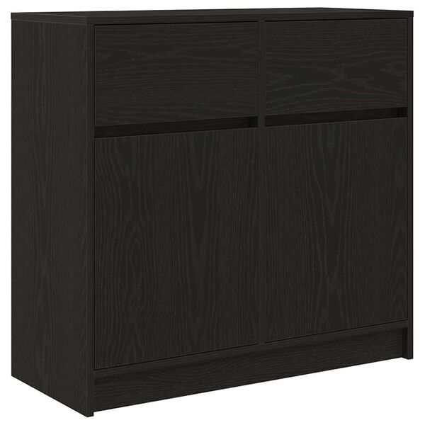 vidaXL Dressoir met lade 80x34x76 cm spaanplaat zwart eikenkleurig