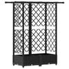 vidaXL Verhoogd Bed met Trellis en Dak Zwart 124 x 40 x 121 cm PP