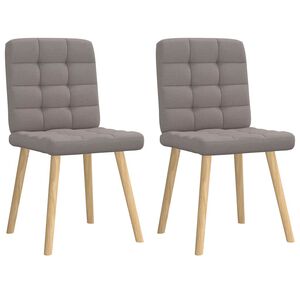 vidaXL Eetkamerstoelen draaibaar 2 st stof taupe