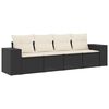 vidaXL 4-delige Loungeset met kussens poly rattan zwart