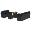 vidaXL Tuinbankenset met kussen 10 pcs Zwart poly rattan