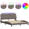 vidaXL Bedframe met LED zonder matras "Hvar" 160x200 cm stof taupe