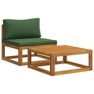 vidaXL Modulaire bankset met kussens 2 st Massief Acaciahout Naturel