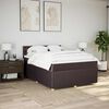vidaXL Boxspring met matras stof donkerbruin 140x190 cm
