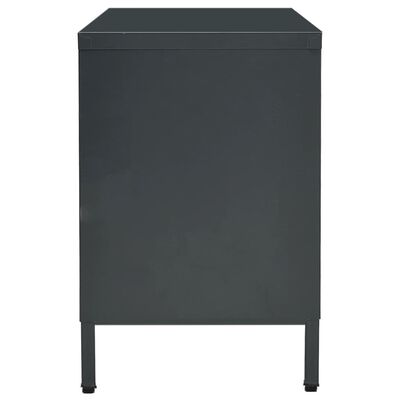 vidaXL Tv-meubel 105x35x52 cm staal en glas antracietkleurig