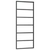 vidaXL Schuifdeur 76x205 cm ESG-glas en aluminium zwart