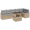 vidaXL Bankstel 7 st Beige Poly riet