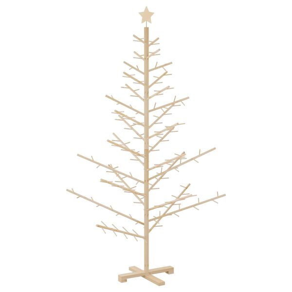 vidaXL Houten kerstboom Naturel 180 cm Massief grenenhout