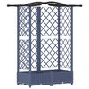 vidaXL Verhoogd Bed met Trellis en Dak Grijs 124 x 40 x 126 cm PP