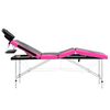 vidaXL Massagetafel inklapbaar 4 zones aluminium zwart en roze