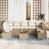 vidaXL Tuin Sofa Set met kussen 8 pcs Beige Poly riet