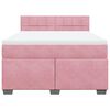 vidaXL Boxspring met matras fluweel roze 140x190 cm