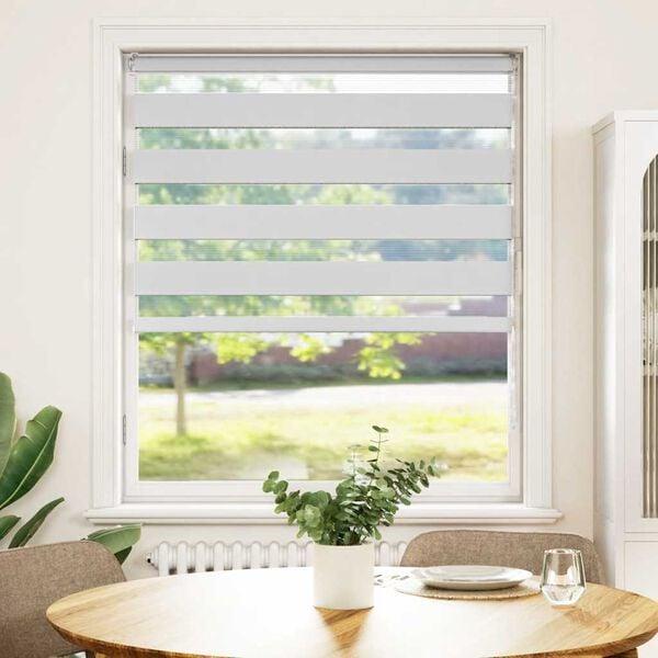 vidaXL Zebra Blind 115x100 cm stofbreedte 110,9 cm polyester wit