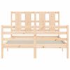 vidaXL Bedframe met hoofdbord massief hout 120x200 cm