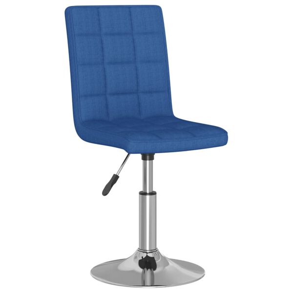 vidaXL Eetkamerstoelen draaibaar 4 st stof blauw