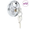 vidaXL Discusloten met sleutels 12 pcs Zilver 7 x 2,4 x 7 cm