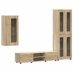 vidaXL Tv-meubelset met lade FLORIN 3 pcs Sonoma Eiken Bewerkt hout