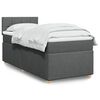 vidaXL Boxspring met matras stof donkergrijs 100x200 cm