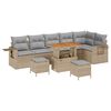 vidaXL Tuinbankenset 11 st Beige en Licht Grijs poly rattan