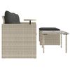 vidaXL 3-delige Loungeset met kussens poly rattan lichtgrijs