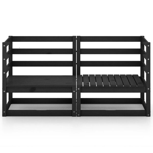 vidaXL Tuinbank 2-zits massief grenenhout zwart