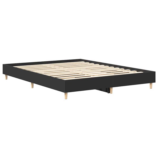 vidaXL Bedframe zonder matras 140x200 cm spaanplaat zwart