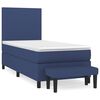 vidaXL Boxspring met matras stof blauw 90x200 cm