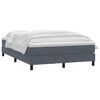 vidaXL Boxspring met matras fluweel donkergrijs 140x210 cm