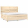 vidaXL Boxspring met matras stof cr&egrave;mekleurig 200x200 cm