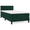 vidaXL Boxspring met matras fluweel donkergroen 80x200 cm