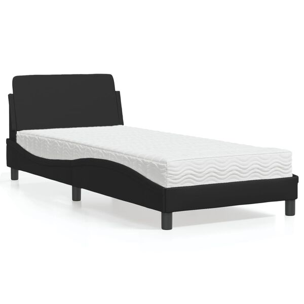 vidaXL Bed met matras "Dover" kunstleer zwart 90x200 cm