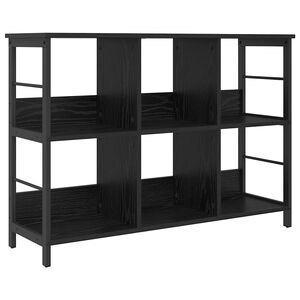 vidaXL Boekenkast 6-laags 102 x 32 x 72,5 cm Bewerkt hout Zwart Eiken