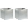 vidaXL Plantenbak 2 st zilver 25 x 25 x 25 cm Gegalvaniseerd staal