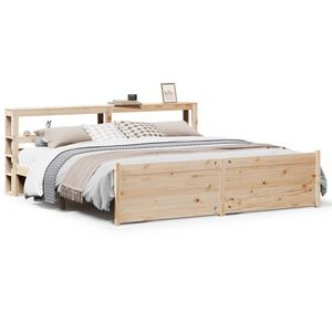 vidaXL Bedframe met hoofdbord massief grenenhout 200x200 cm