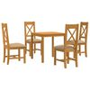 vidaXL Eetkamerset 5 st Beige Massief Eikenhout