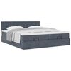 vidaXL Ottoman bed met matrassen 200x200cm fluweel donkergrijs