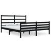 vidaXL Bedframe massief grenenhout zwart 150x200 cm