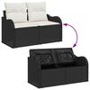vidaXL Tuin Sofa Set met kussen 10 pcs Zwart en wit Poly riet