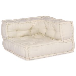 vidaXL Modulair Sofabet Stof Cr&egrave;mekleurig 210 x 140 x 56 cm