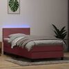 vidaXL Boxspring met matras en LED fluweel roze 80x210 cm