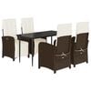 vidaXL 5-delige Tuinset met kussens poly rattan bruin