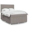 vidaXL Boxspring met matras stof taupe 140x190 cm