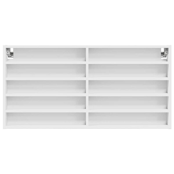 vidaXL Vitrinekast 100x8,5x50 cm bewerkt hout wit