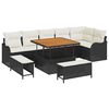 vidaXL Tuin Sofa Set 9 st 8-Aantal zitplaatsen Zwart en Cr&egrave;me