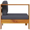 vidaXL Middenbank met 1 armleuning massief acaciahout donkergrijs