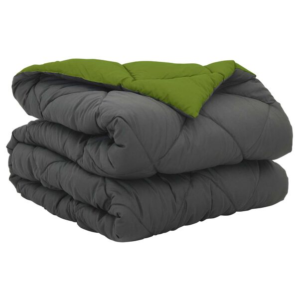 vidaXL Vol jaar dekbed Groen en Antraciet 220 x 140 cm Microfiber