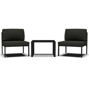 vidaXL 3-delige Loungeset met kussens aluminium antracietkleurig