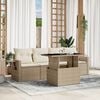 vidaXL 5-delige Loungeset met kussens poly rattan beige
